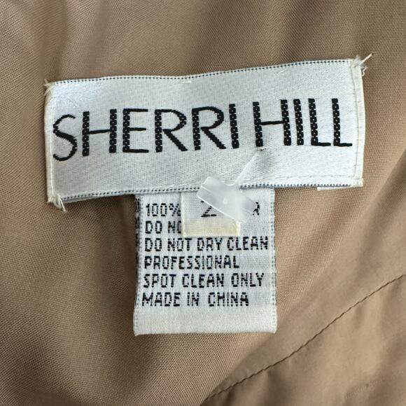 Sherri Hill Dress Womens 2 Tan Beaded Sequin Jeweled Style 2814 Cocktail Prom - Picture 5 of 10